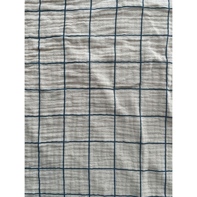 Double Gauze JACQUES Pebble / Indigo